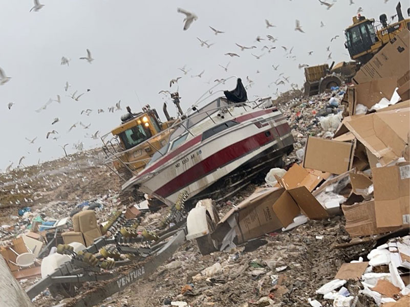 Boat dumped at the landfill
