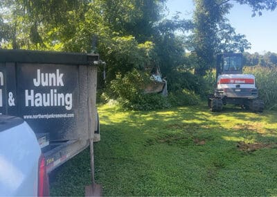 Boat being pulled out of yard