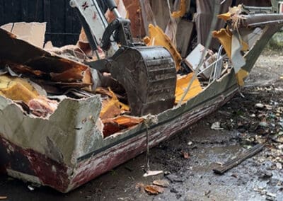 Boat being broken down